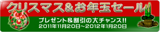 クリスマス&お年玉セール実施中 クリスマス&お年玉セール実施中