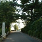 校門への坂道